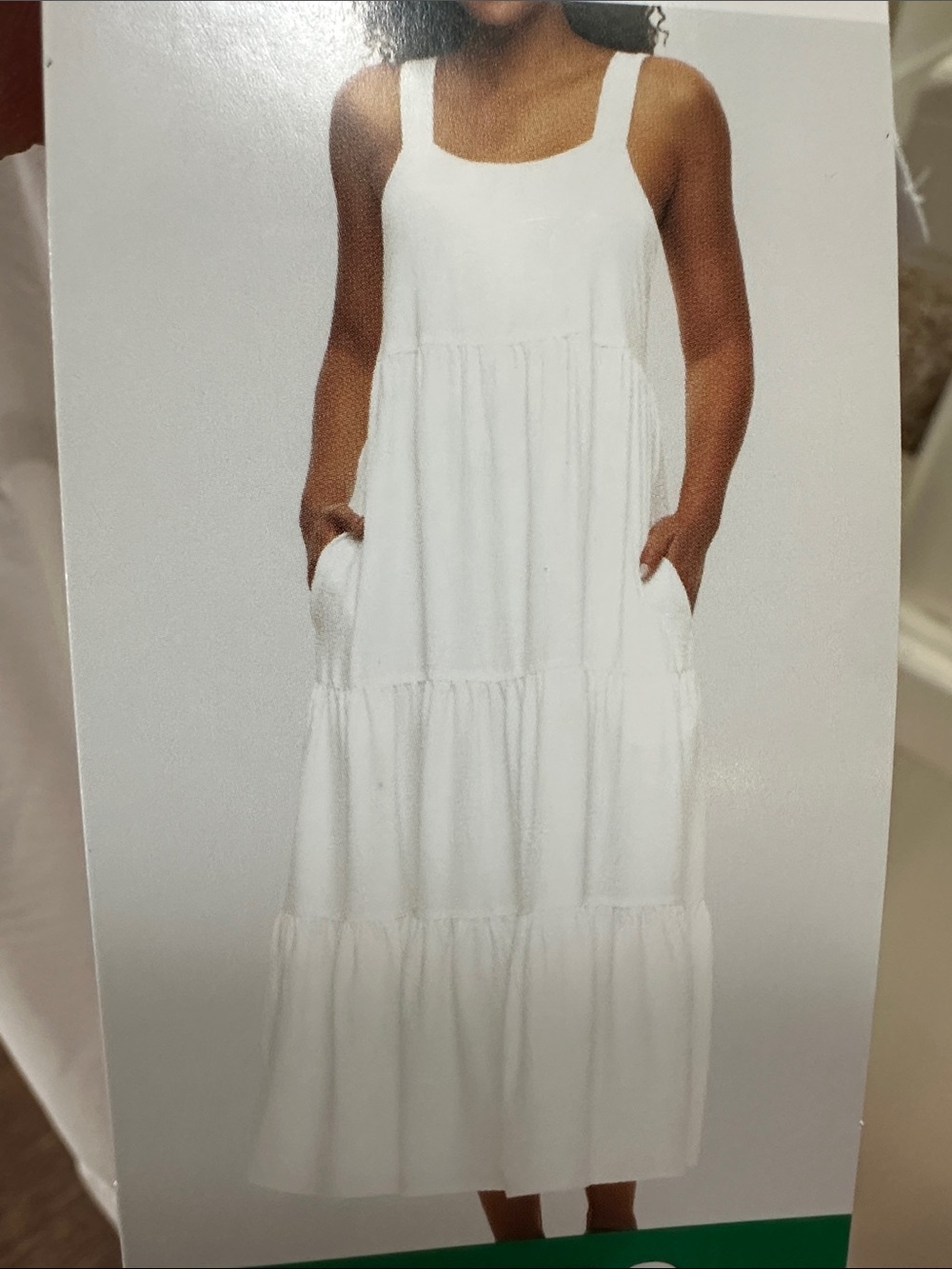 White Tiered Maxi Dress for Women - Picture 3 of 6